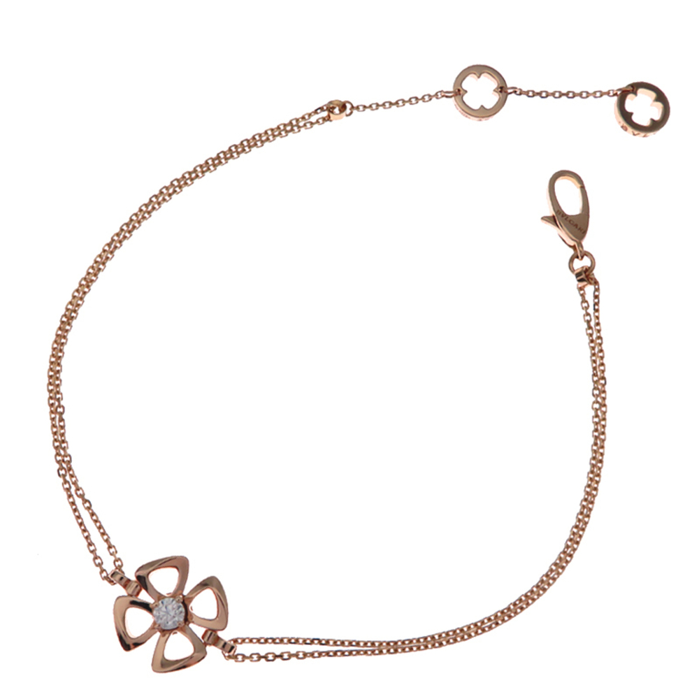 BVLGARI Gold Diamond Charm Bracelet